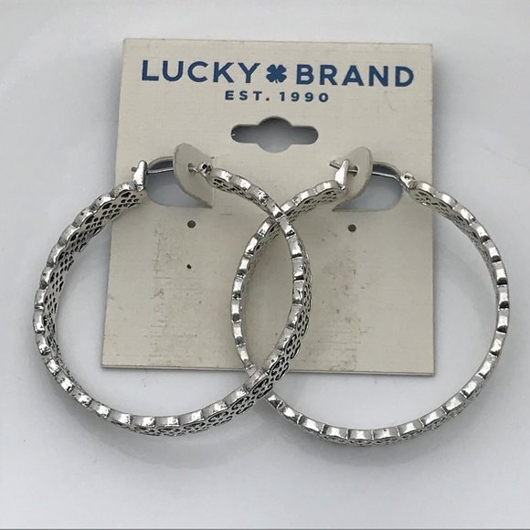 Lucky Brand Jewelry - Lucky Brand Women Earrings Silver plated Hoops Ope